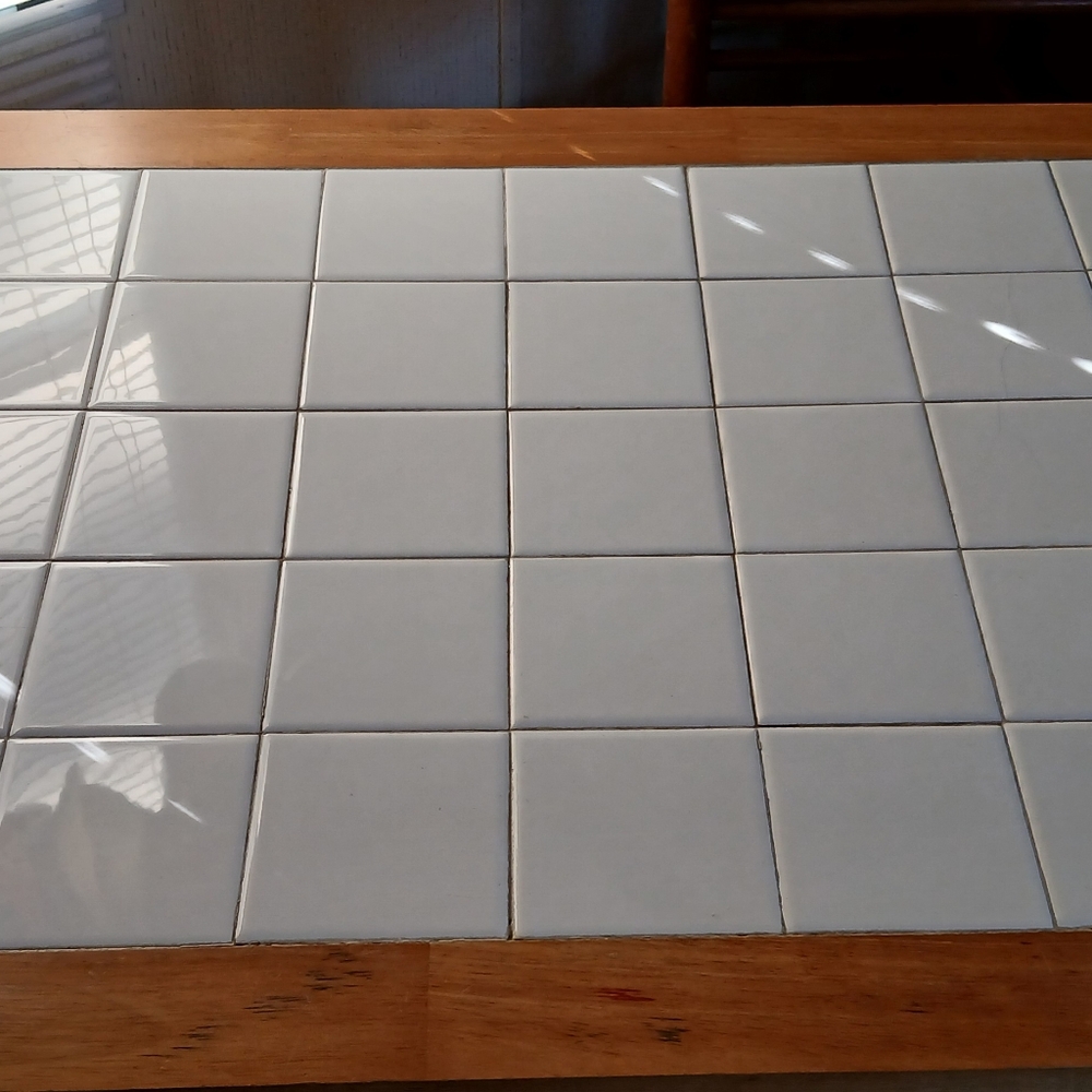 White Ceramic Tile Tabletop